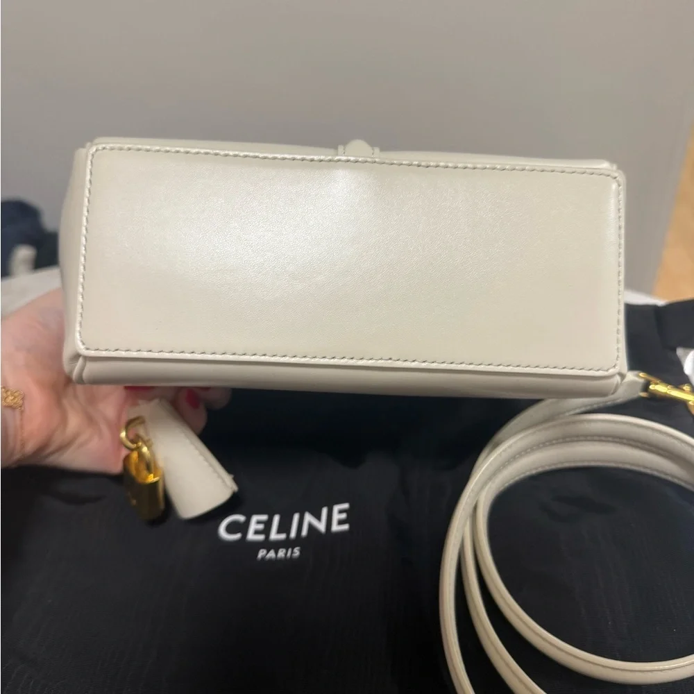 Celine 16 Top Handle Bag Smooth Calfskin Mini Cream